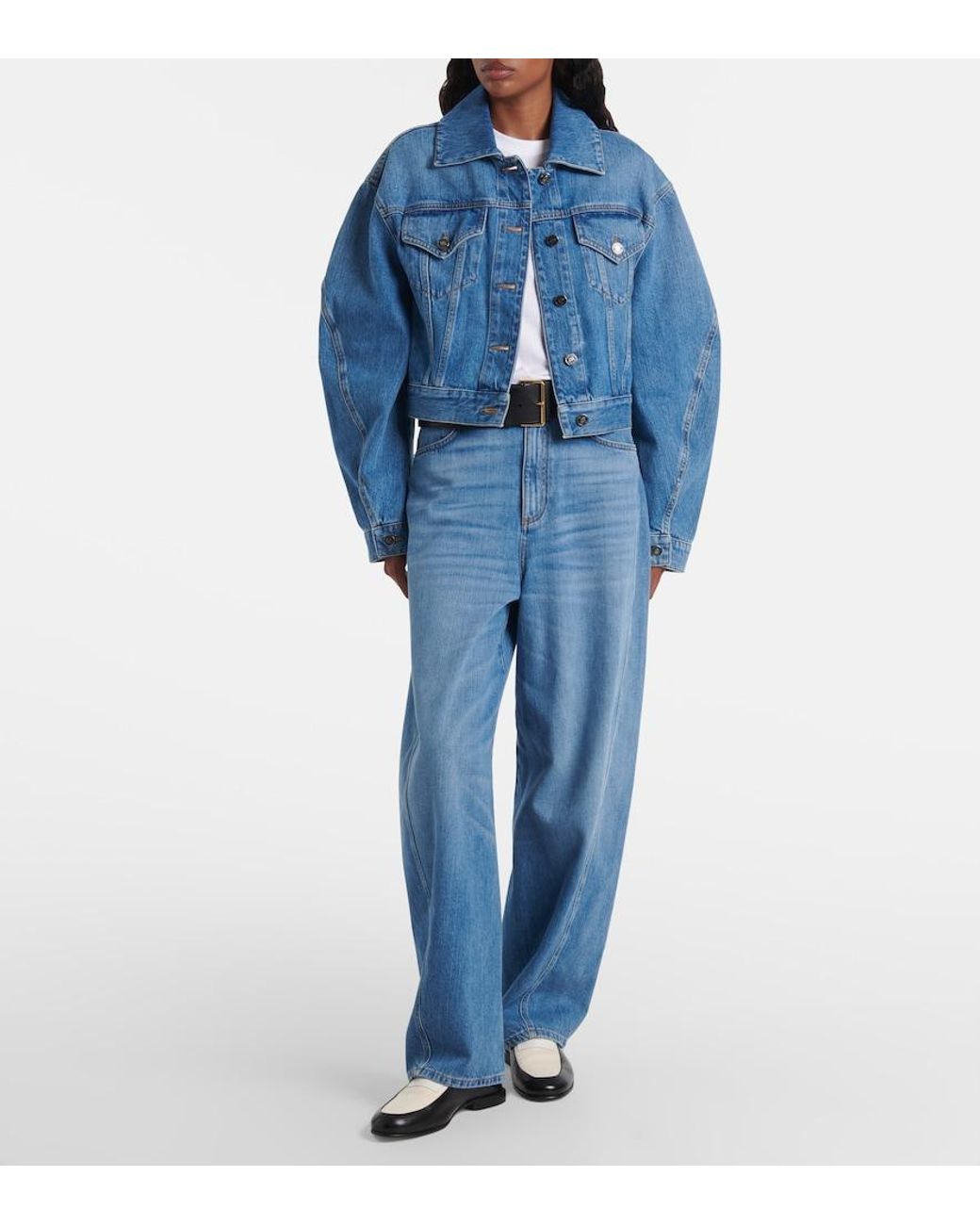 Givenchy Blue Cocoon High-Rise Barrel-Leg Jeans