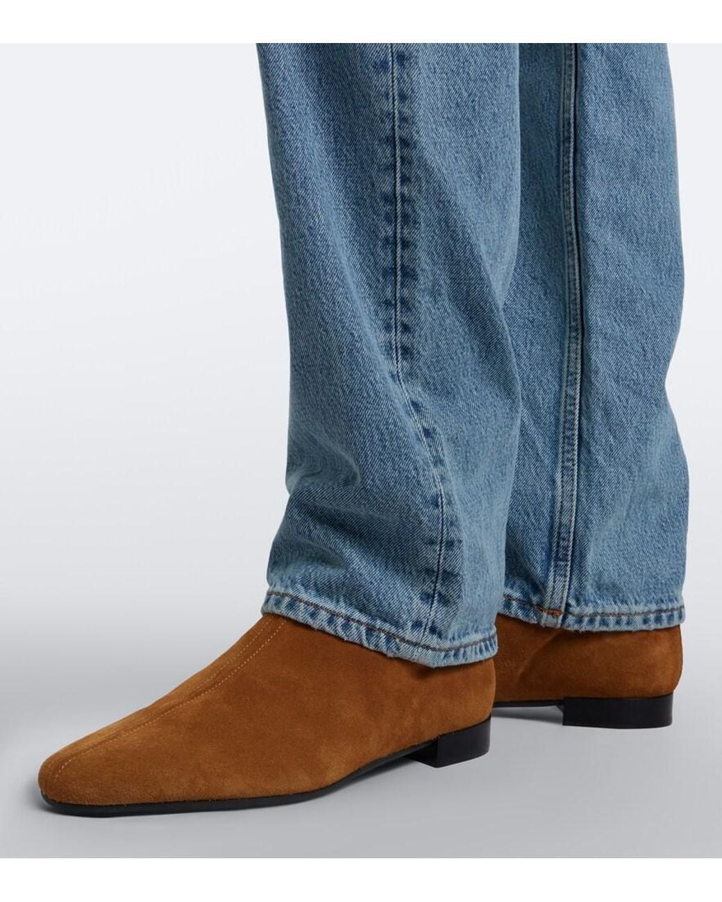 Totême Brown Shearling-Lined Suede Ankle Boots
