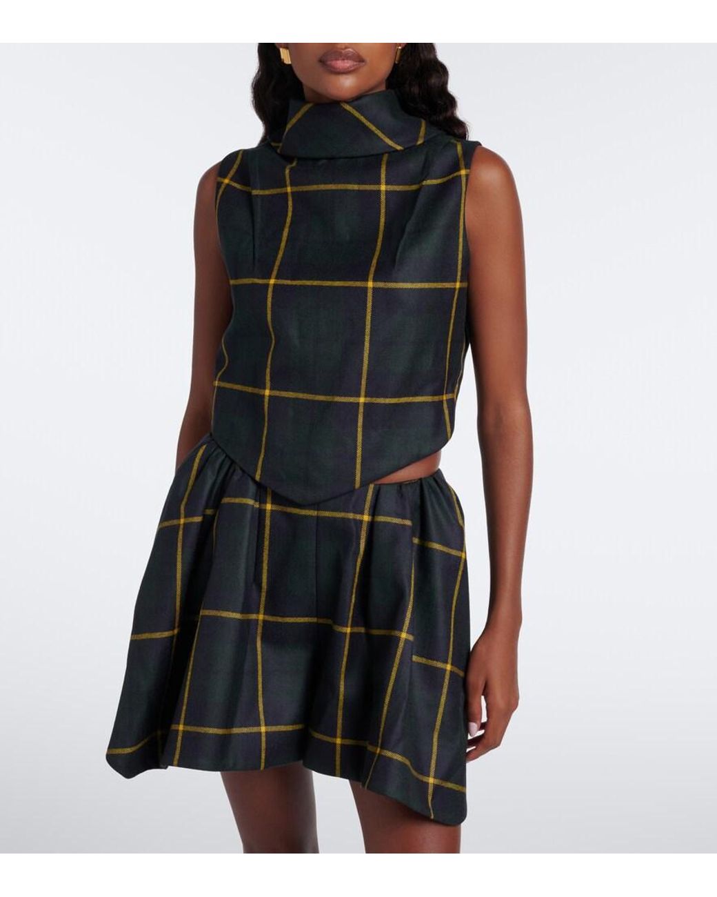 Patou Blue Tie-Neck Blouse