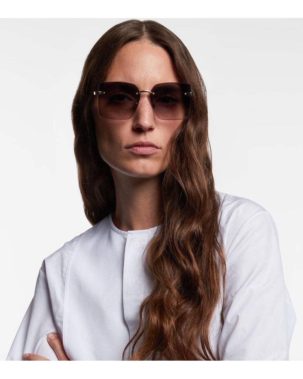 Dior Gray Eckige Sonnenbrille Cdior S3U