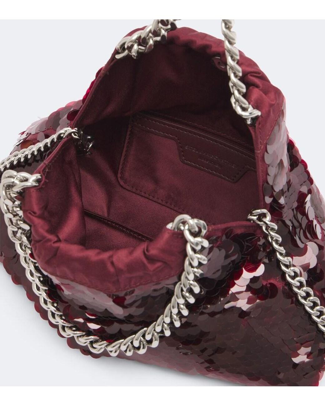 Stella McCartney White Falabella Mini Sequined Top-Handle Bag