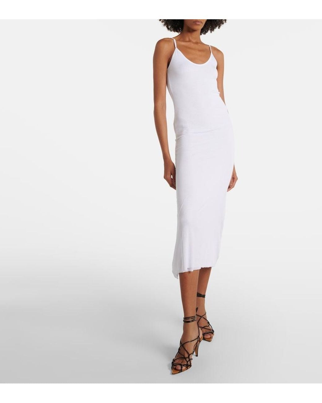 Khaite White Leesel Jersey Slip Dress