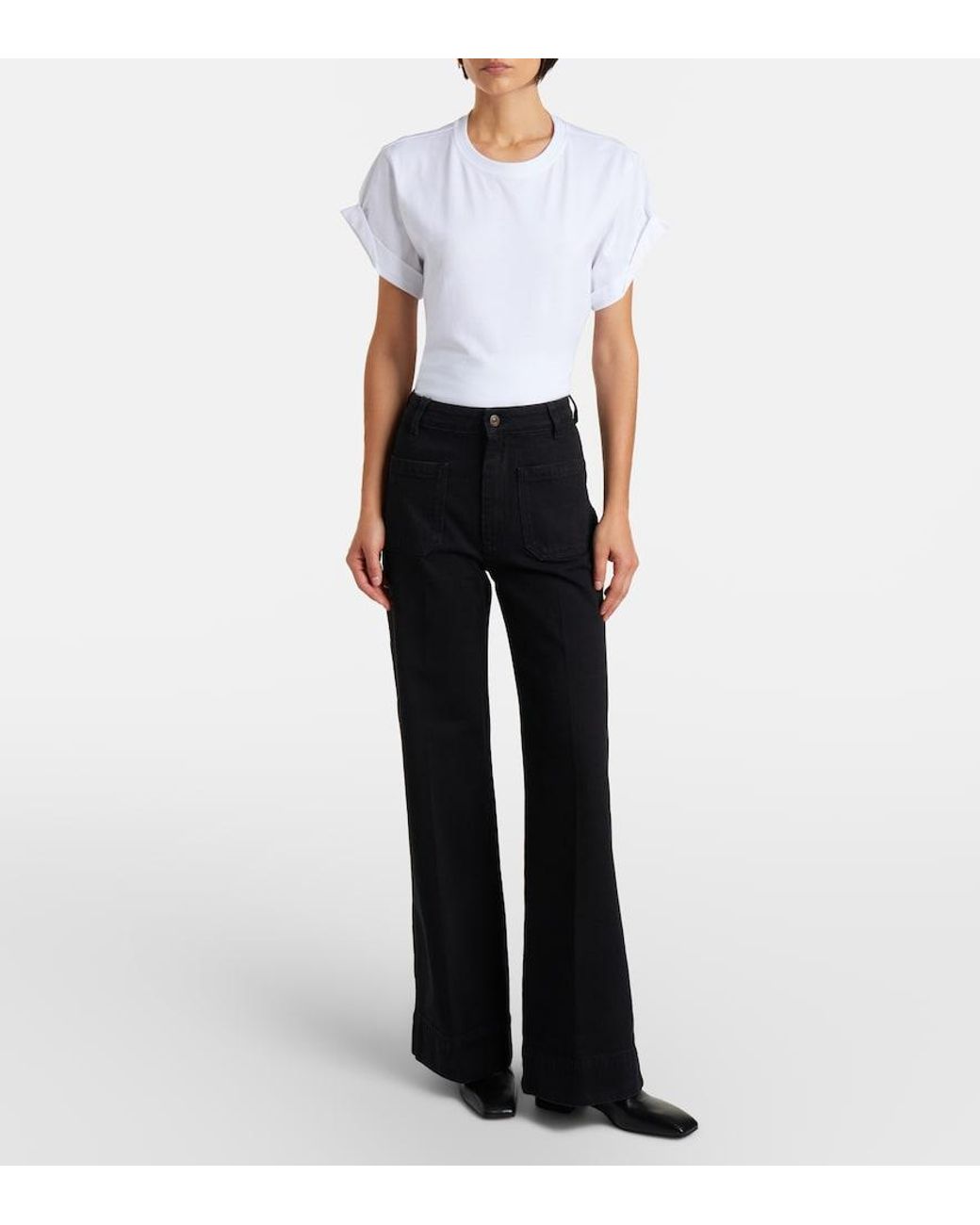 Victoria Beckham Blue Alina Wide-Leg Jeans