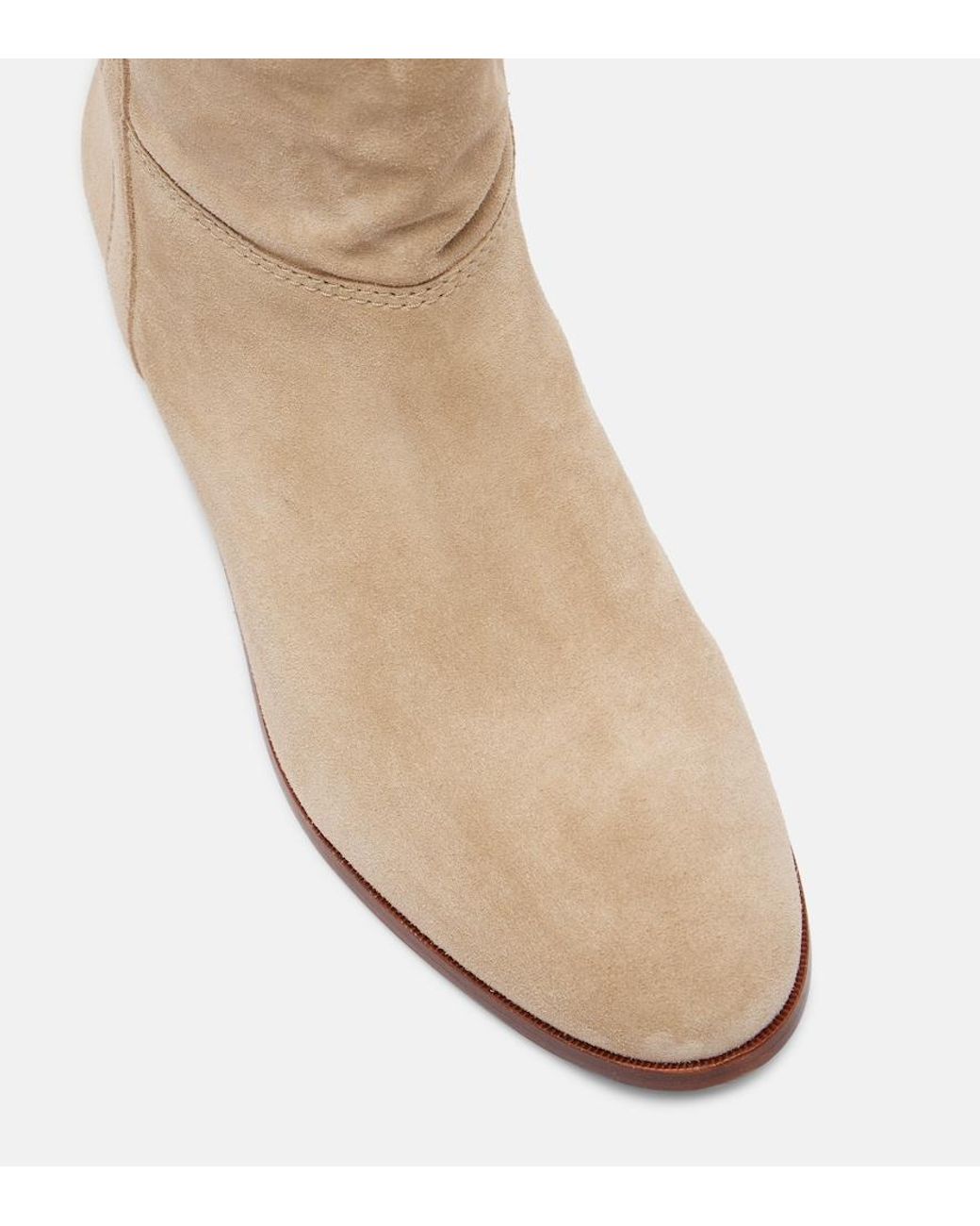 Veronica Beard Natural Suede Knee-High Boots