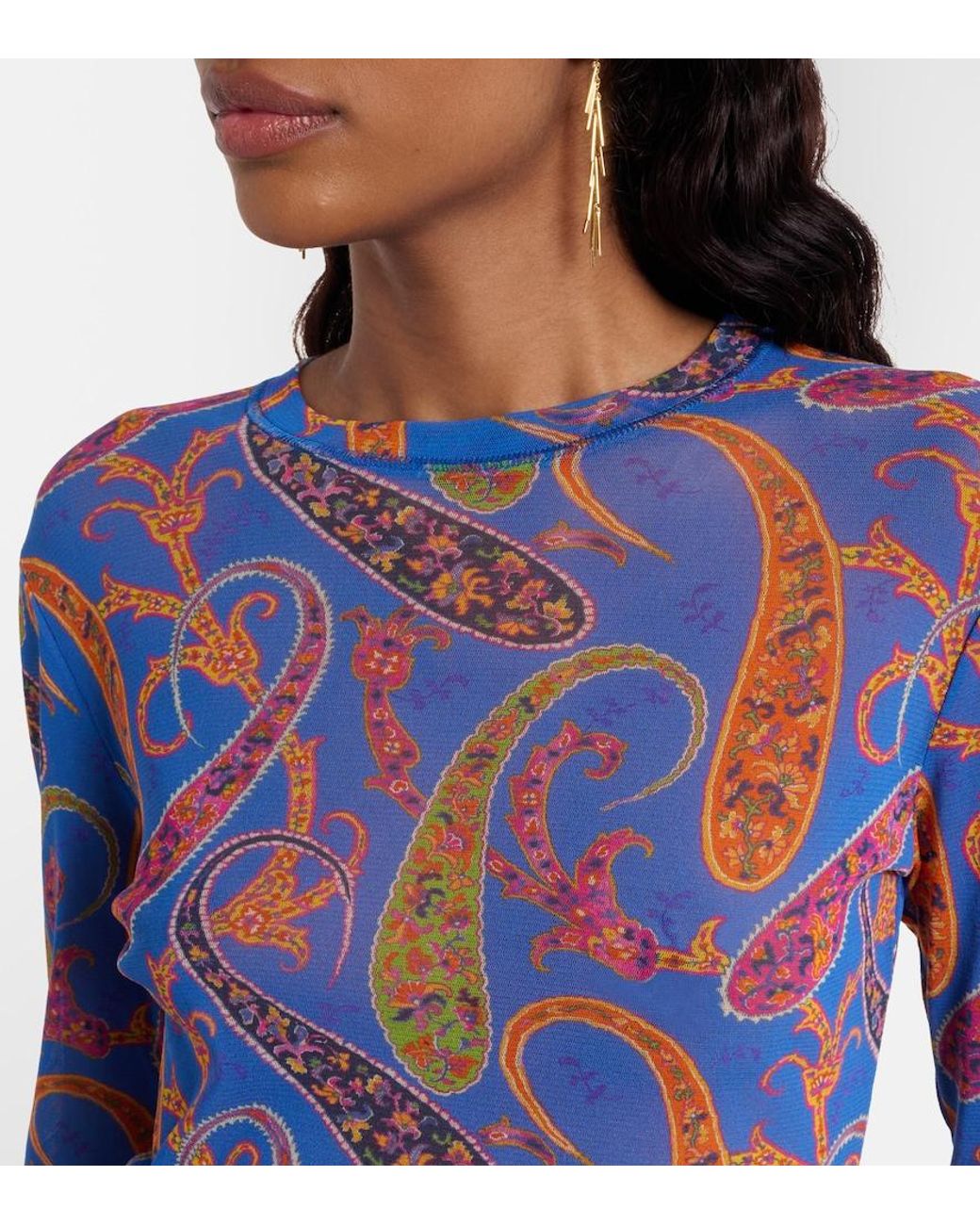 Top En Tulle Etro en coloris Blue