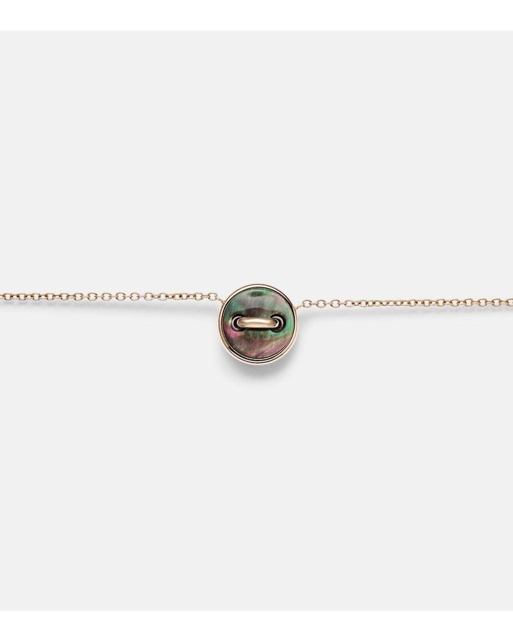 Pomellato Metallic Pom Pom Dot 18Kt Rose Pendant Necklace With Mother-Of-Pearl And Diamonds