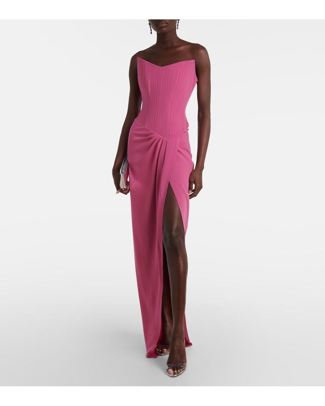 Alex Perry Pink Robe Aus Crepe