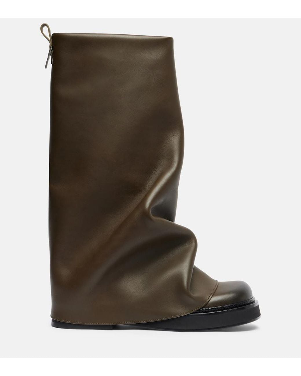 The Attico Green Robin Leather Combat Boots