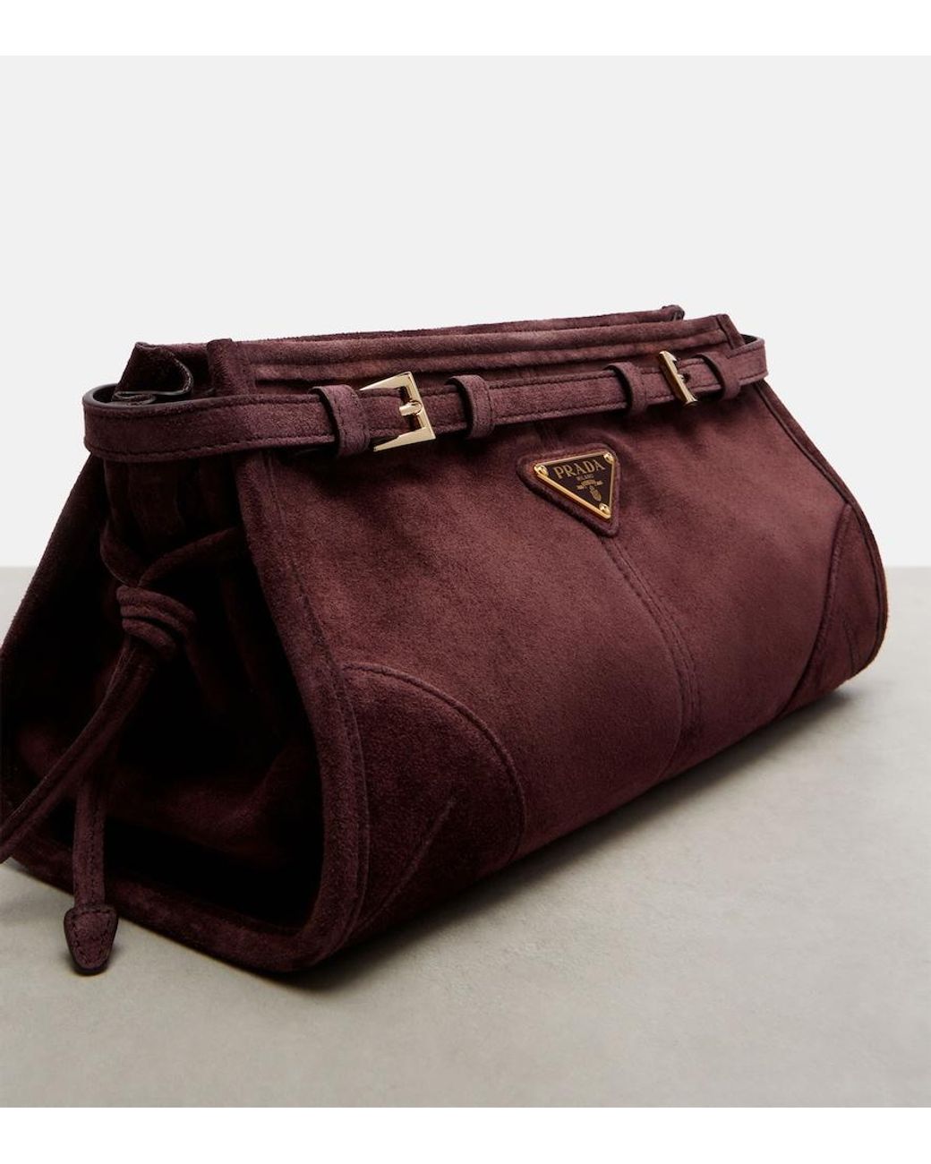 Prada Purple Bonnie Small Suede Shoulder Bag