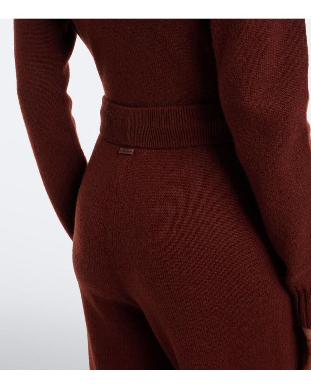 Max Mara Brown Cashmere Wide-Leg Pants