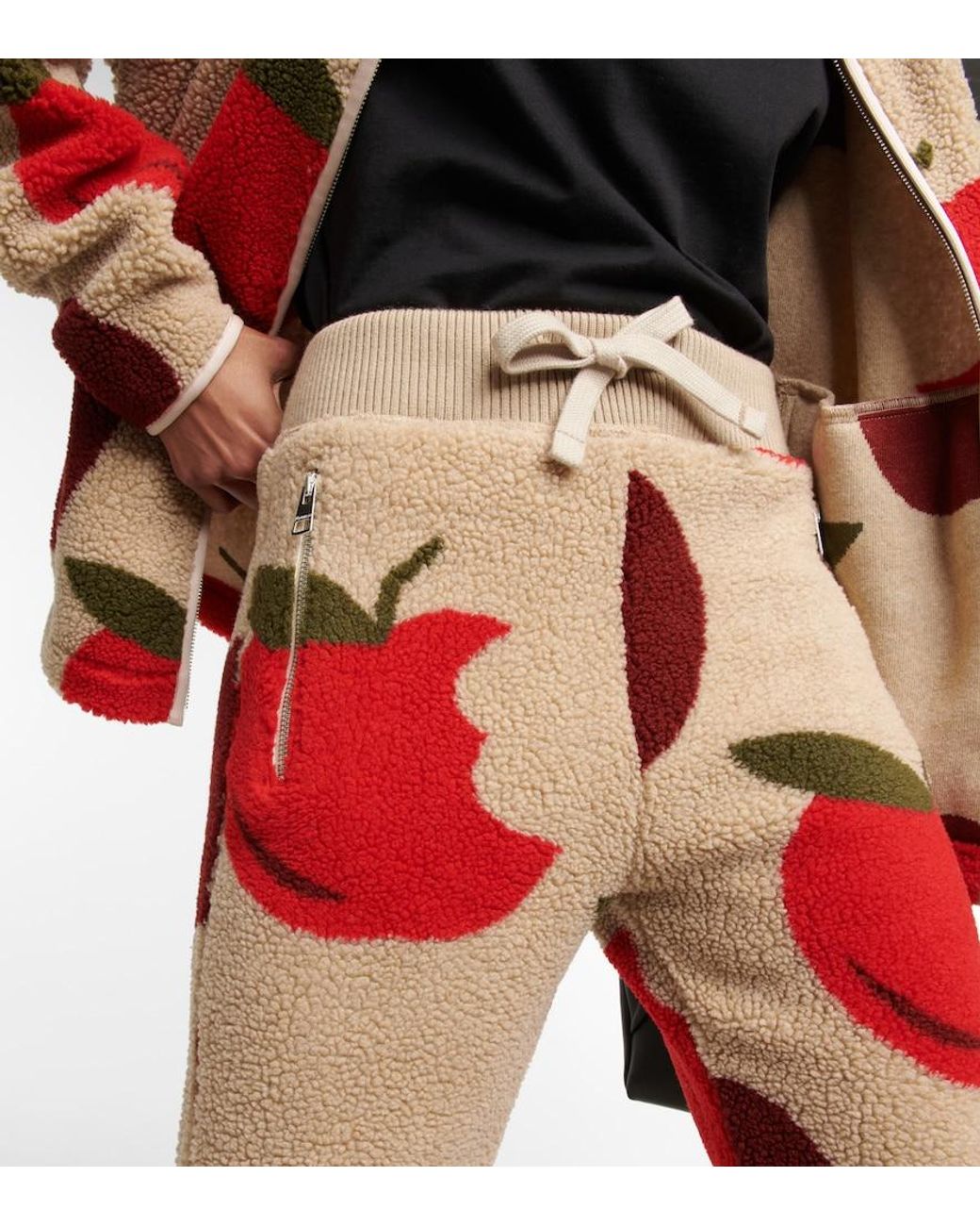 J.W. Anderson Red Printed Fleece Sweatpants