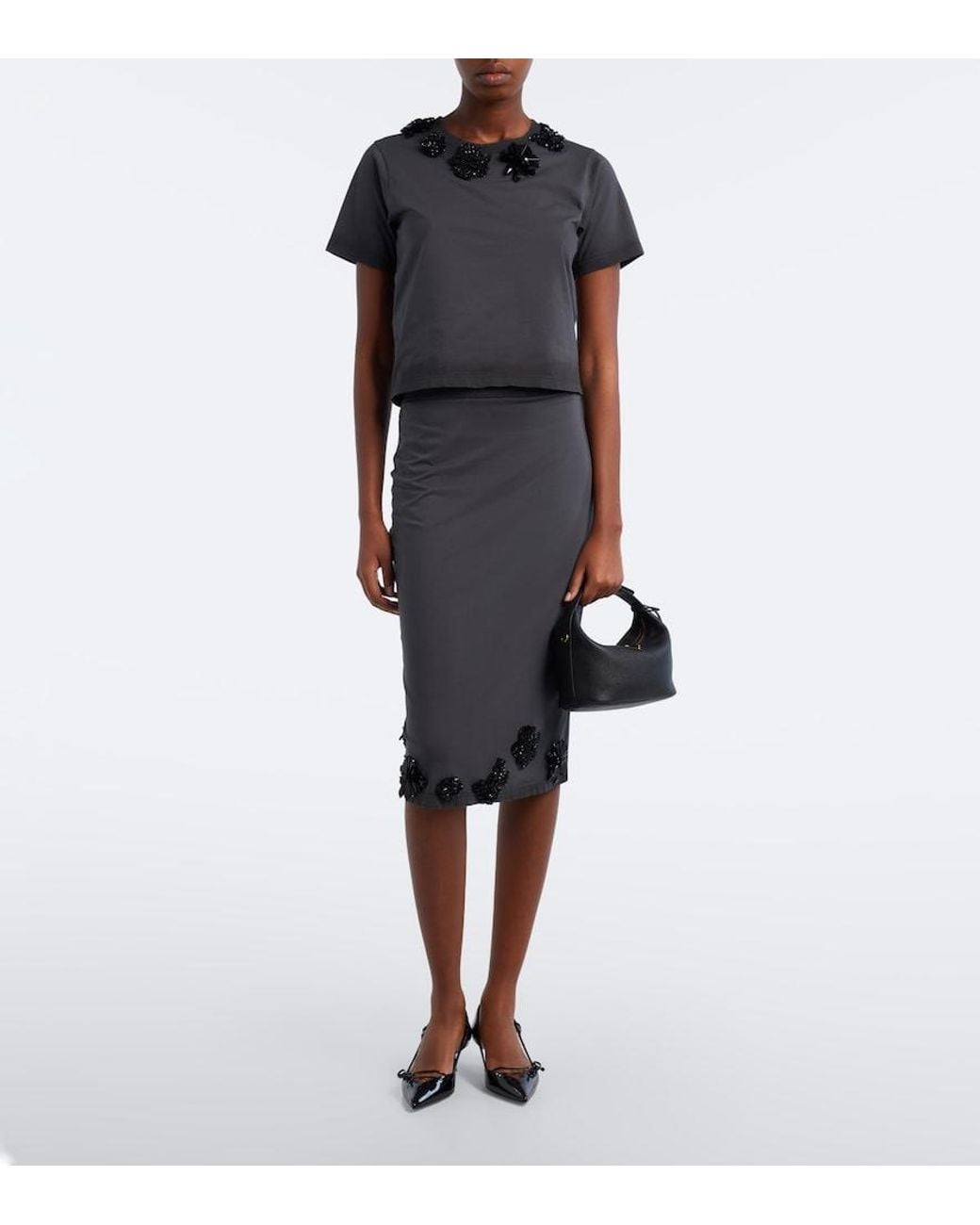 Prada Black Cherie Mini Leather Top-Handle Bag