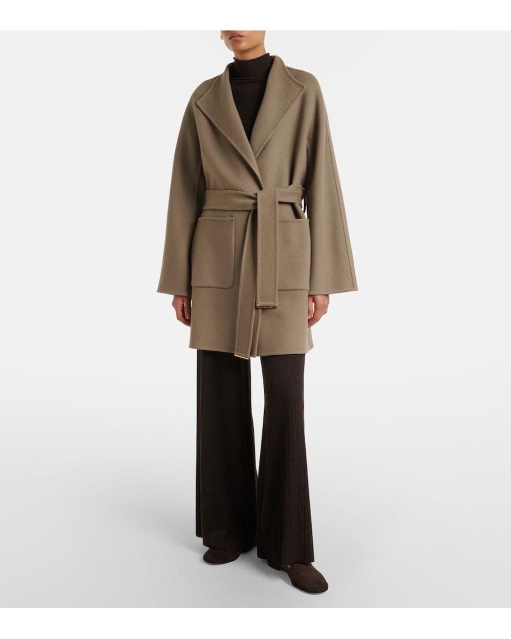 Agnona Brown Cashmere Wrap Coat