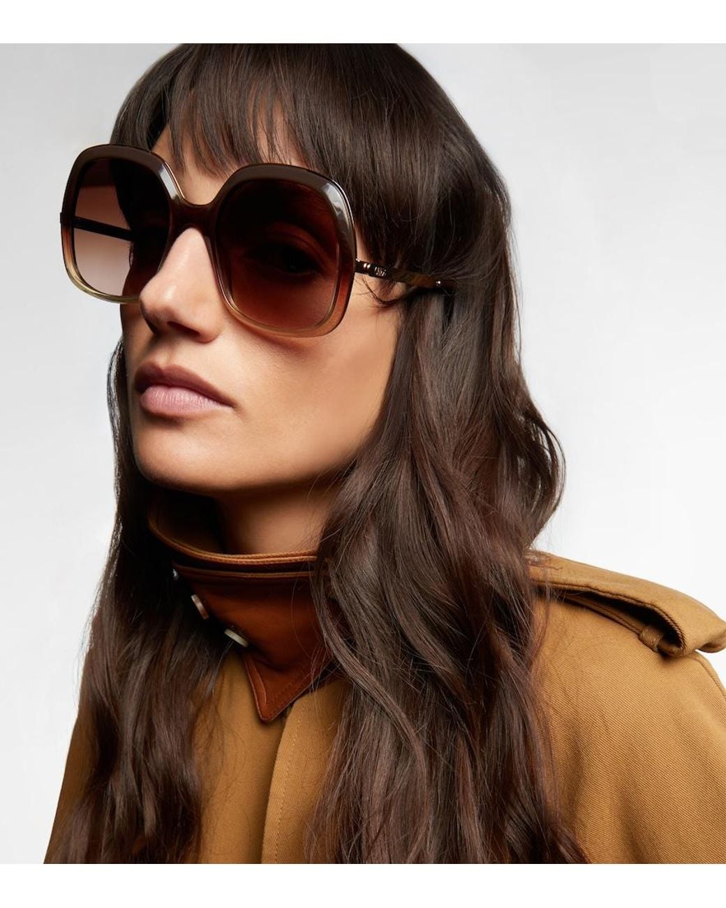 Chloé Brown Leia Square Sunglasses