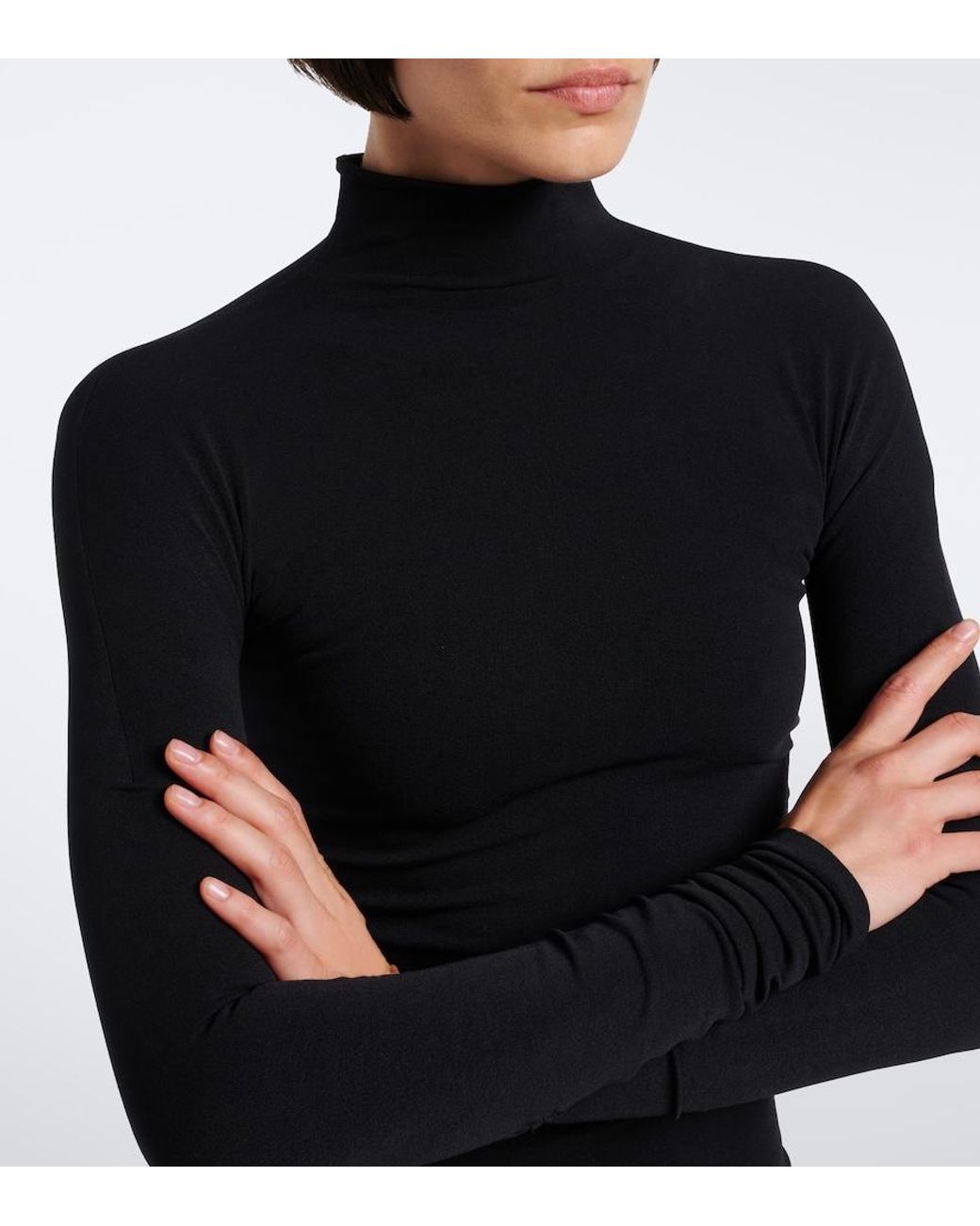 Gucci Blue Jersey Turtleneck Top