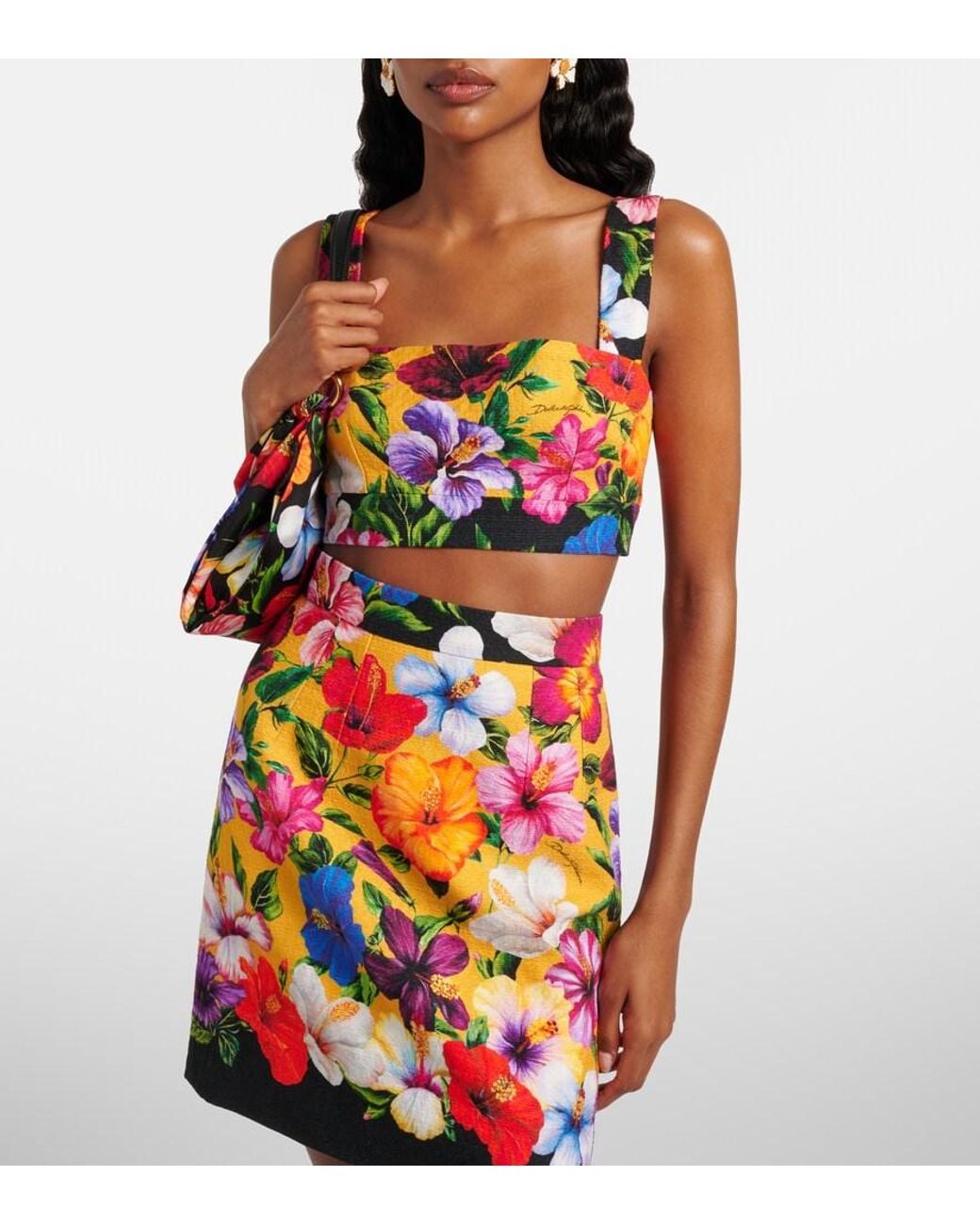 Dolce & Gabbana Pink Floral Crop Top