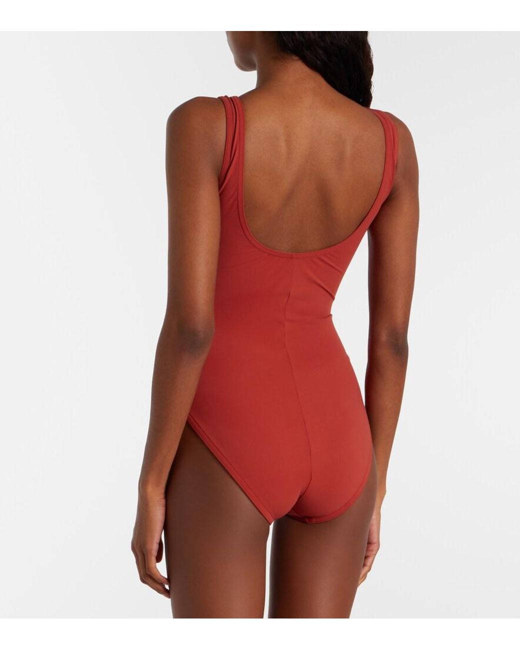 Karla Colletto Red Draped Swimsuit