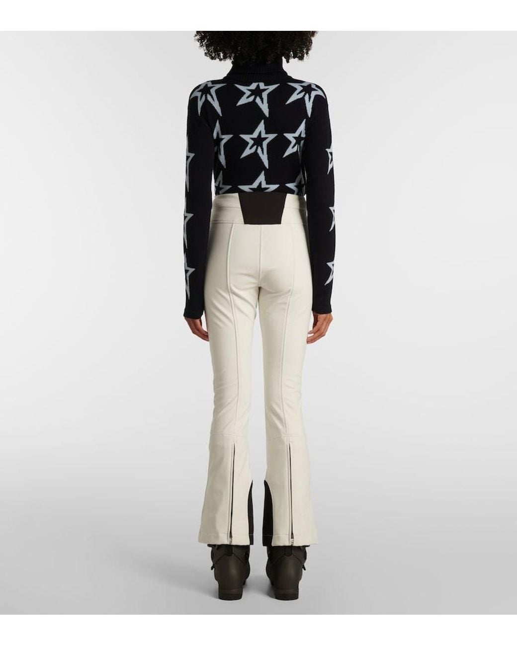 Perfect Moment White Aurora High-Rise Soft Shell Flared Ski Pants