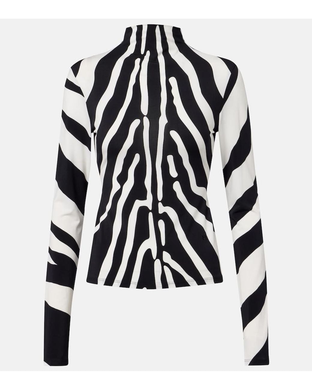 Ferragamo Black Zebra-Print Top