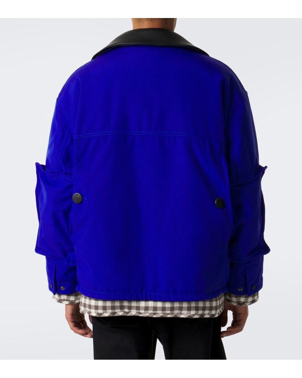 Loewe Purple Layered Leather-Trimmed Jacket for men