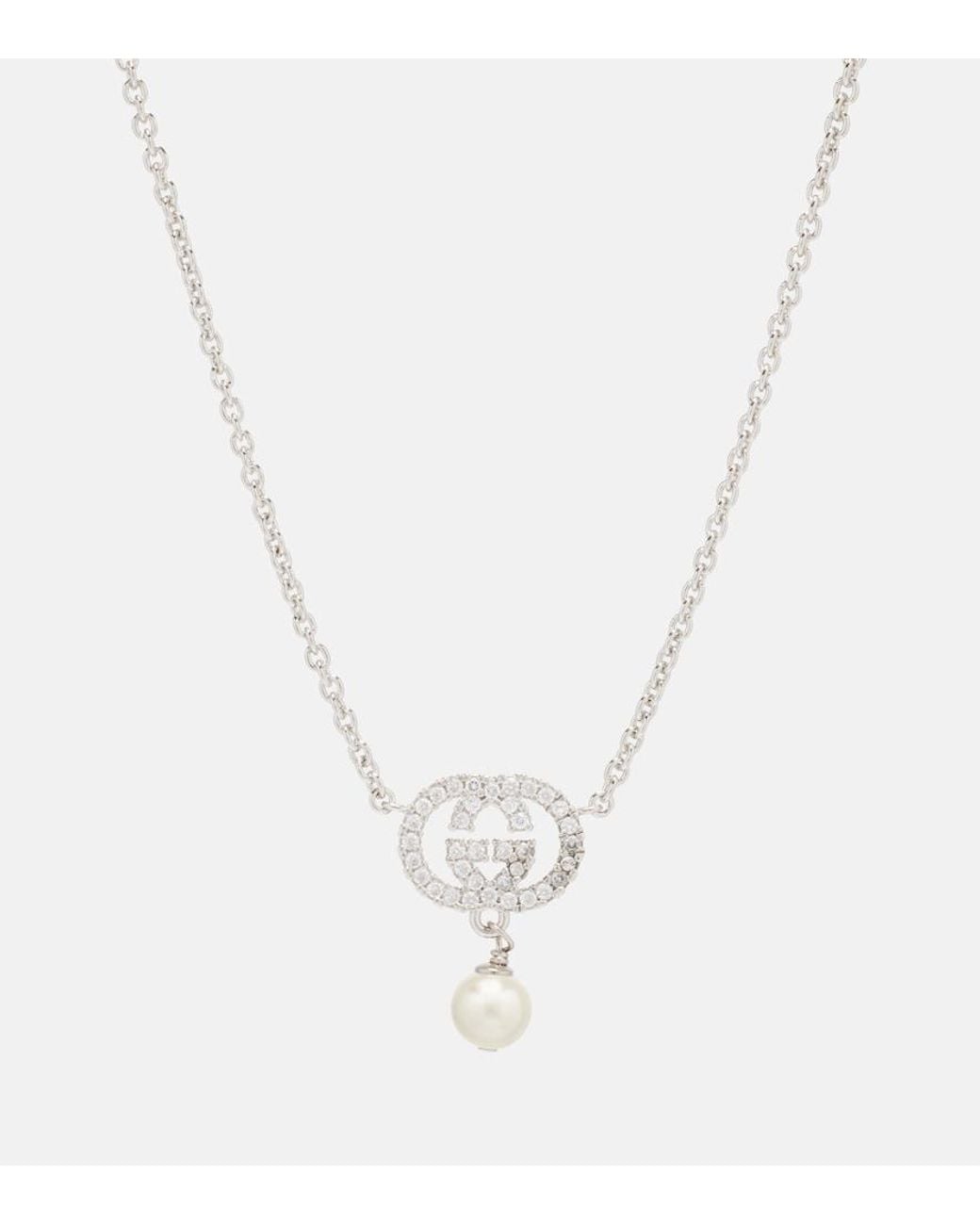 Collana Interlocking G Con Pendente di Gucci in Metallic