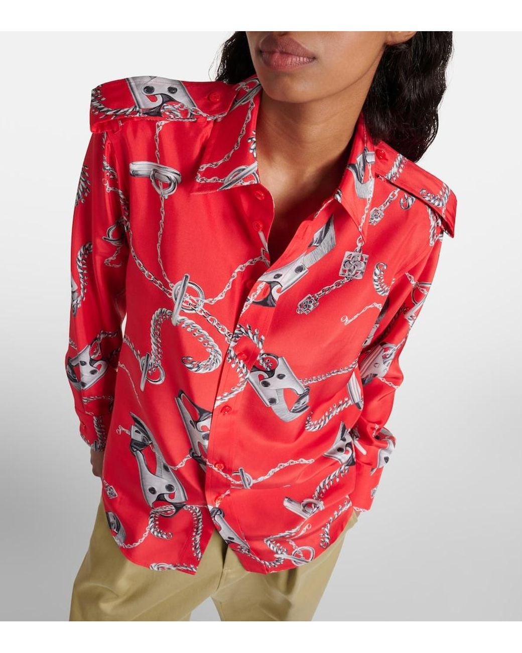 Burberry Red Straight Cut Shirt