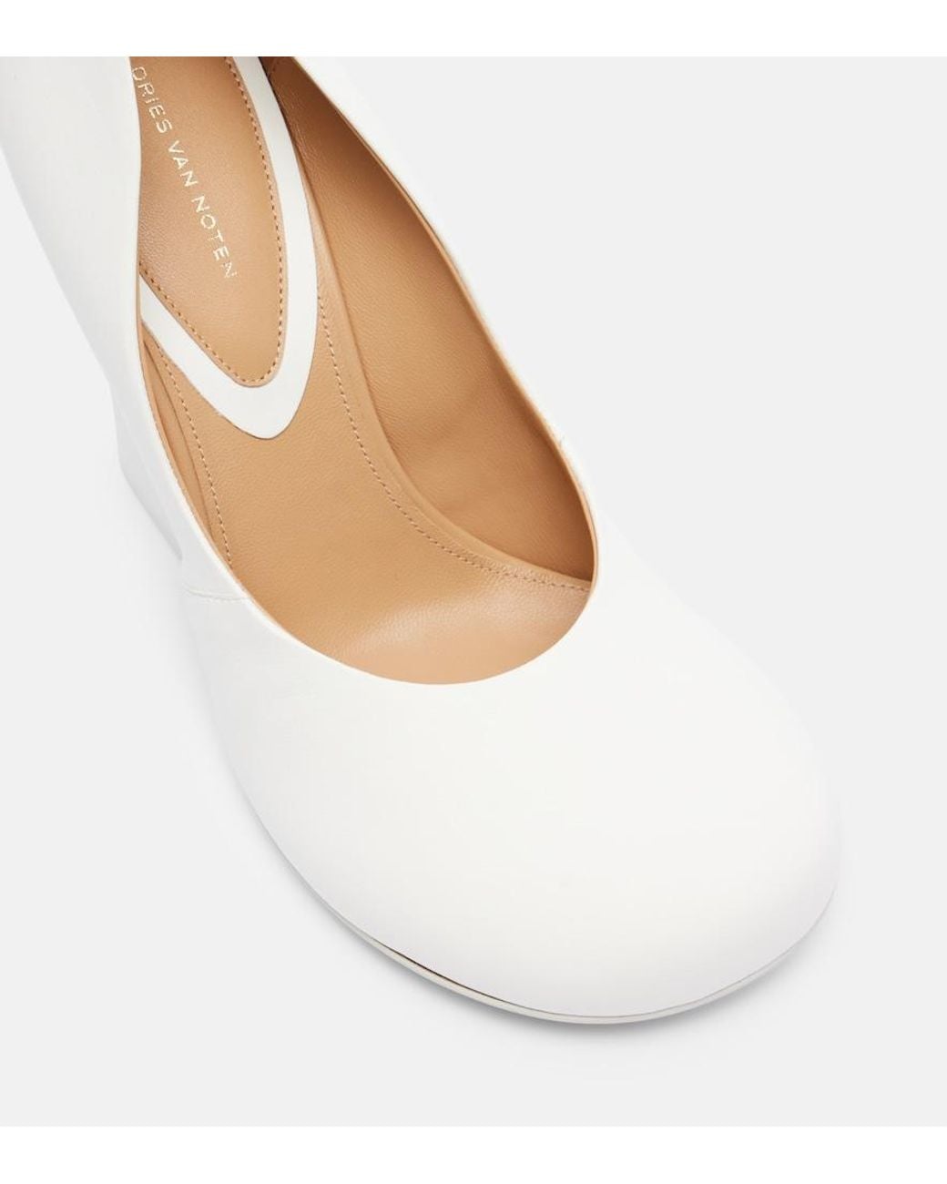 Dries Van Noten White Leather Pumps