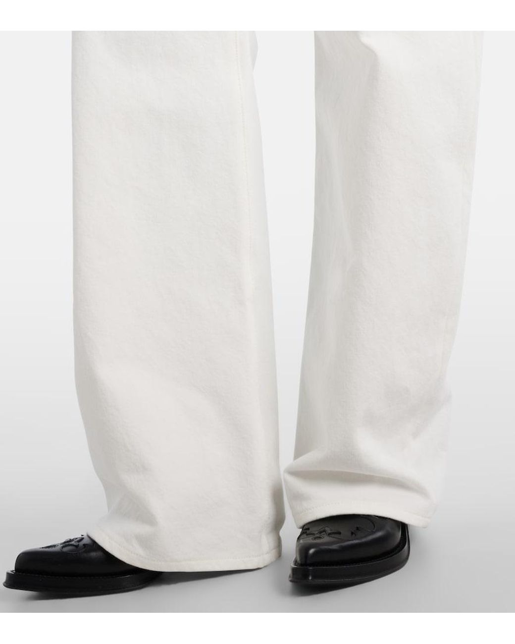 Gabriela Hearst White Amoret Barrel-Leg Jeans