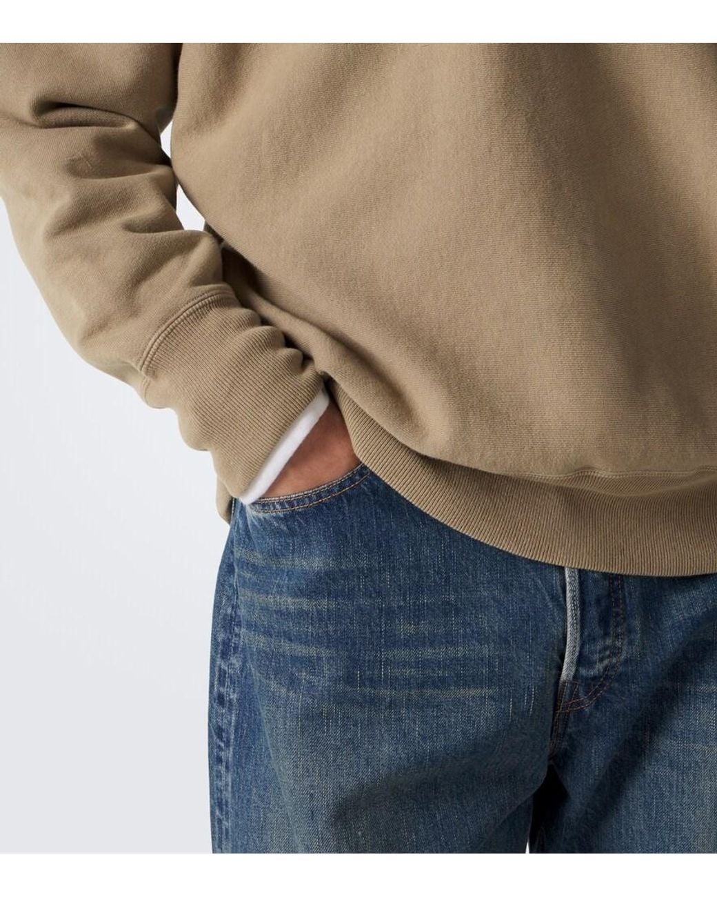 A.PRESSE Natural Cotton Zip-Up Sweater for men