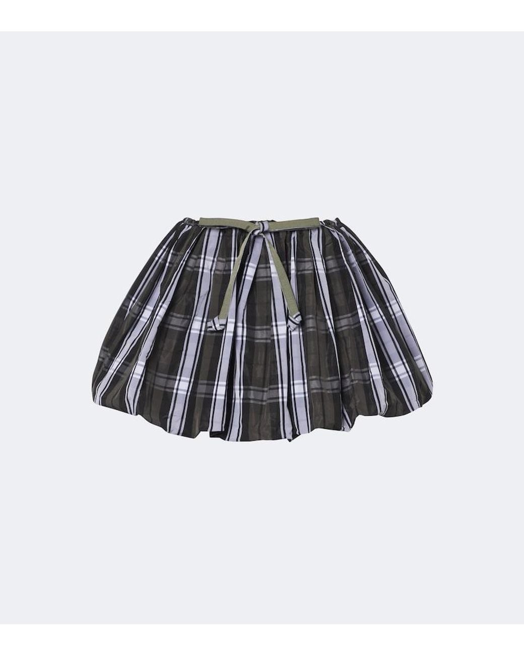 Patou Black Checked Balloon Miniskirt