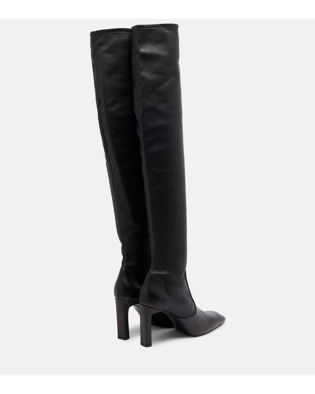 Totême Black Leather Over-The-Knee Boots