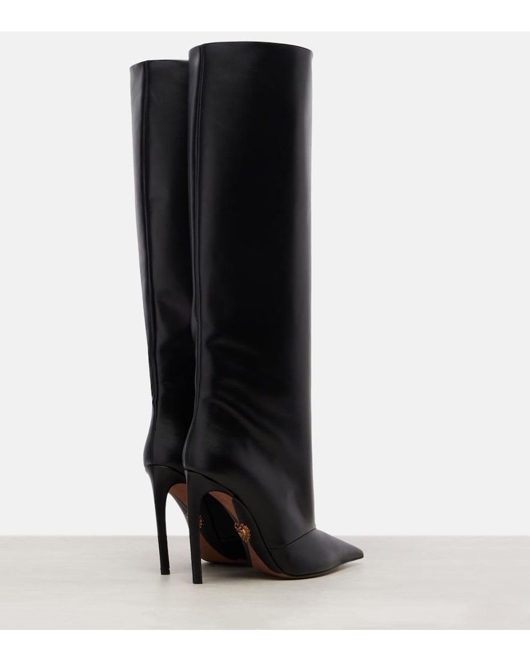 Dolce & Gabbana Black Leather Knee-High Boots