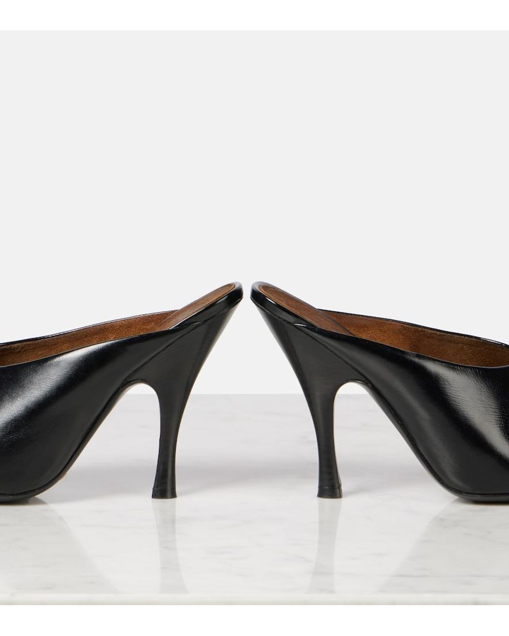 Khaite Brown Colt 100 Leather Mules