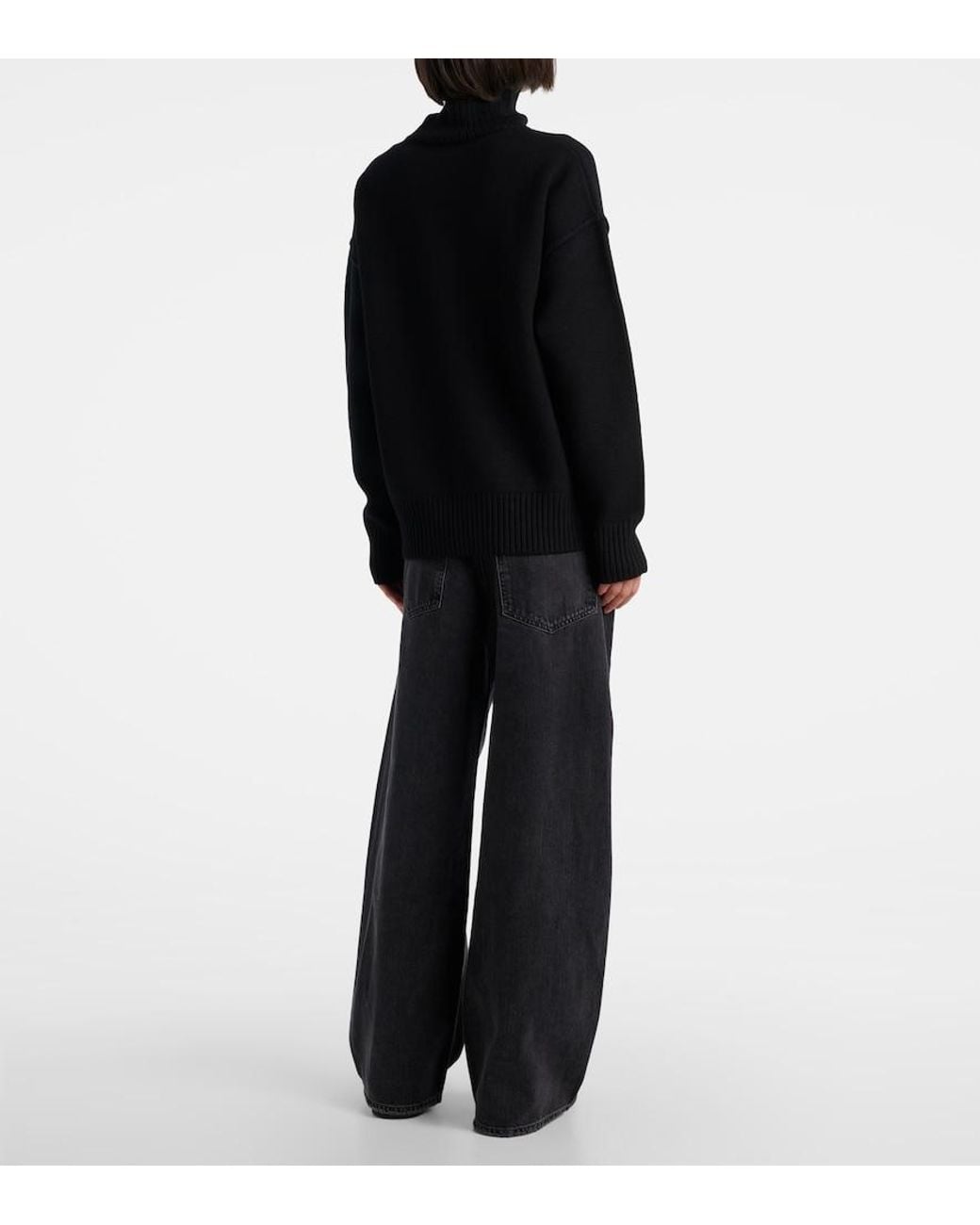 AMI Blue Ami De Cour Virgin Wool Turtleneck Sweater