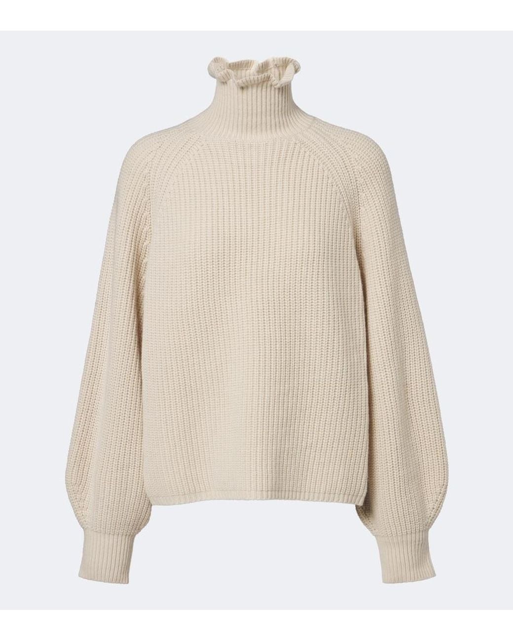 Max Mara Natural Ribbed-Knit Wool And Cashmere Sweater