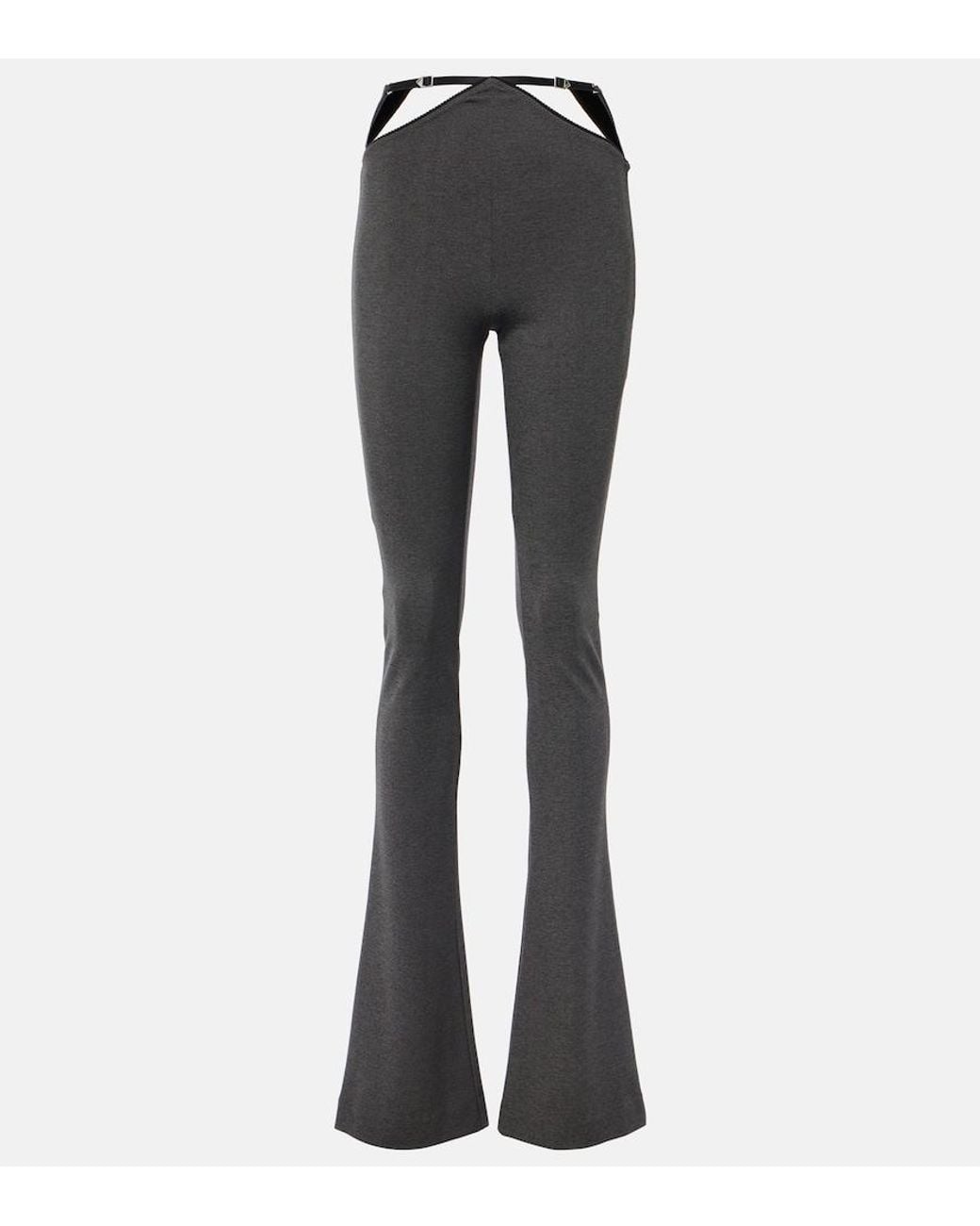 The Attico Blue Cutout Jersey Flared Pants