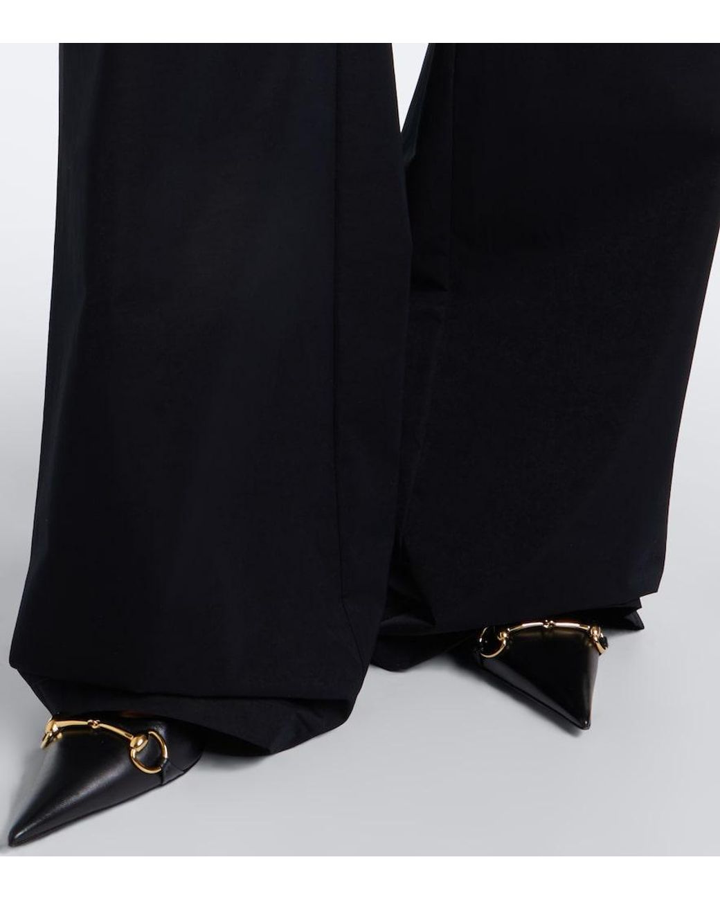 Gucci Black Technical Twill Wide-Leg Pants