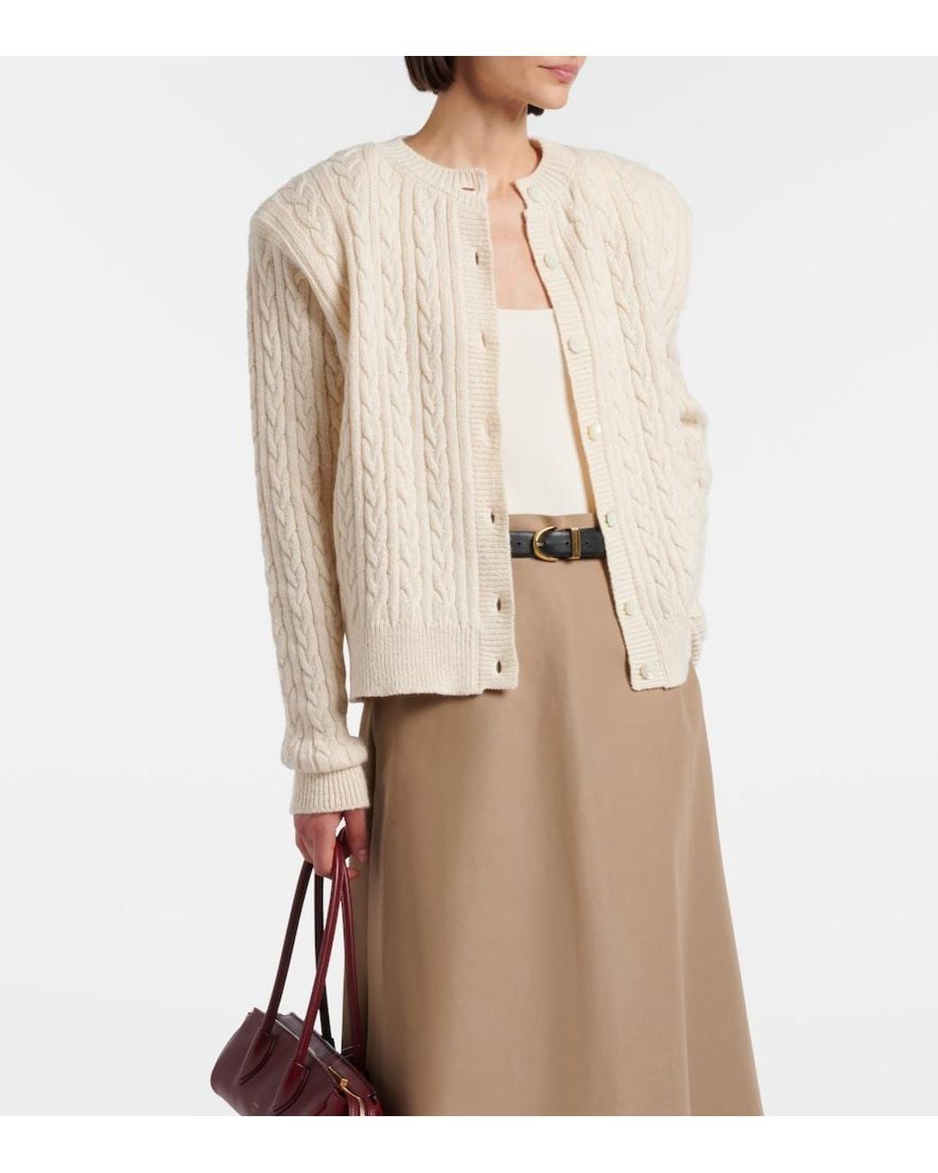 Rohe Natural Cable-Knit Cotton And Wool Cardigan