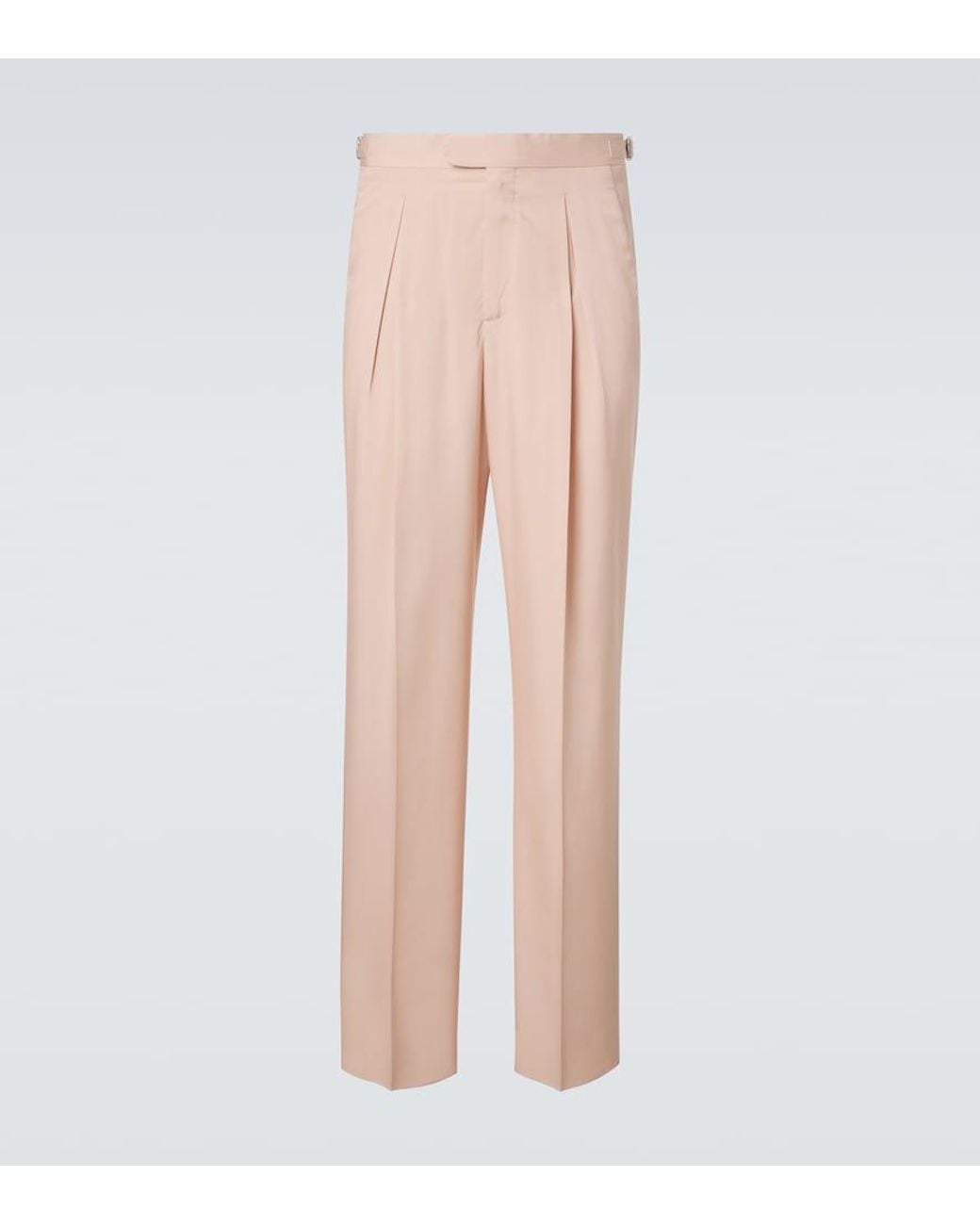 Umit Benan Natural Johnny Silk Suit Pants for men