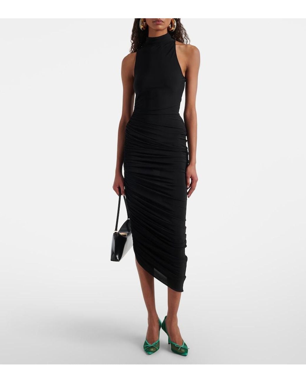 Jacquemus Green Tourni 80 Leather-Trimmed Mesh Pumps