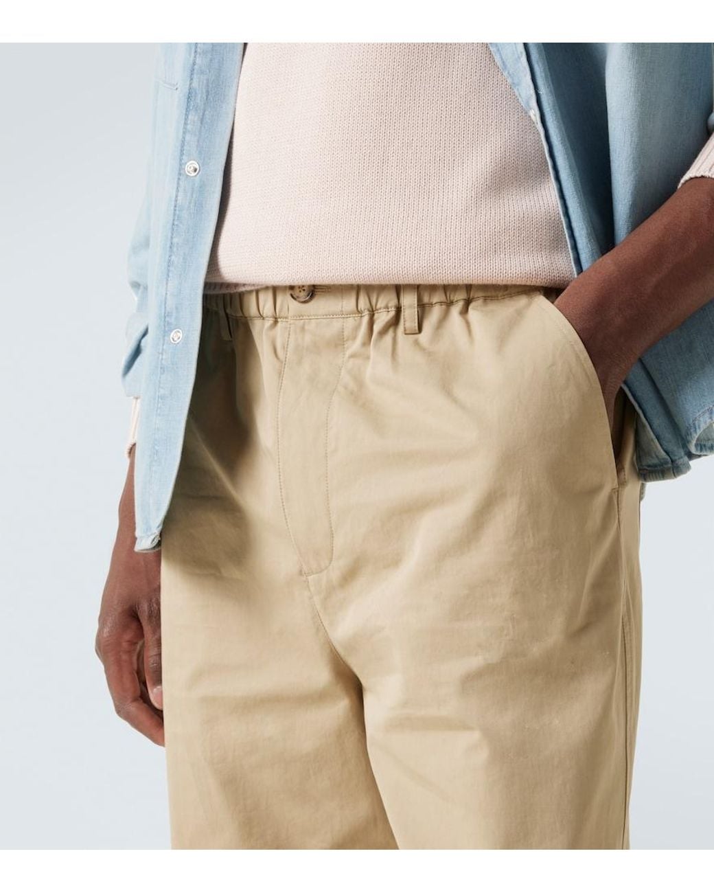 FRAME Natural Cotton Straight Pants for men
