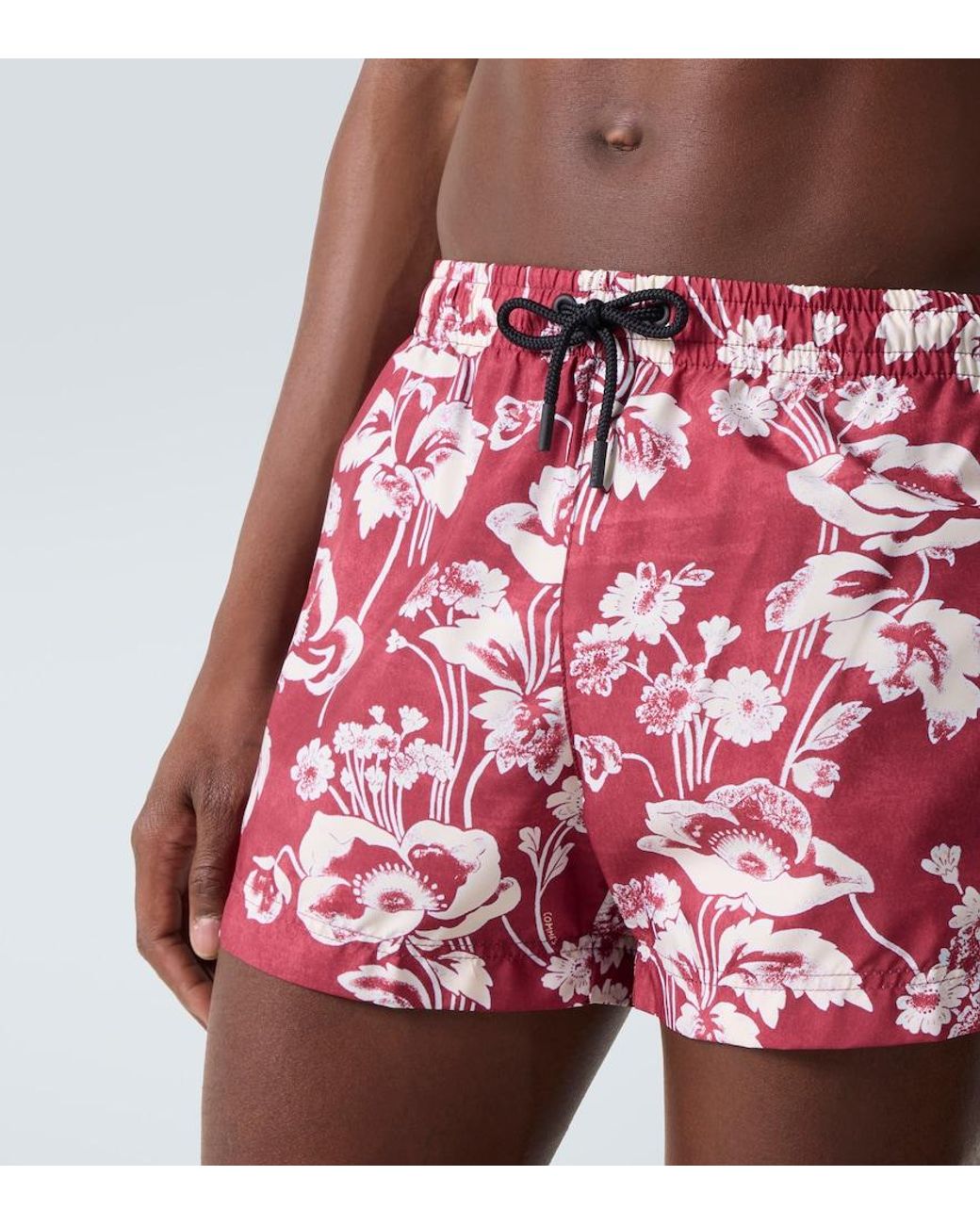 Commas Red Printed Swim Trunks for men