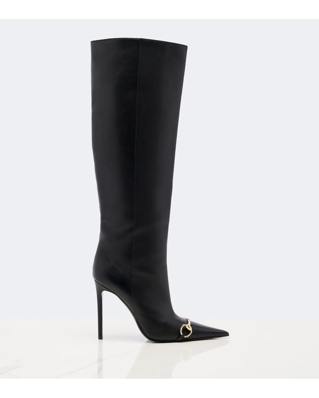 Gucci Black Donna Horsebit Knee-High Boots