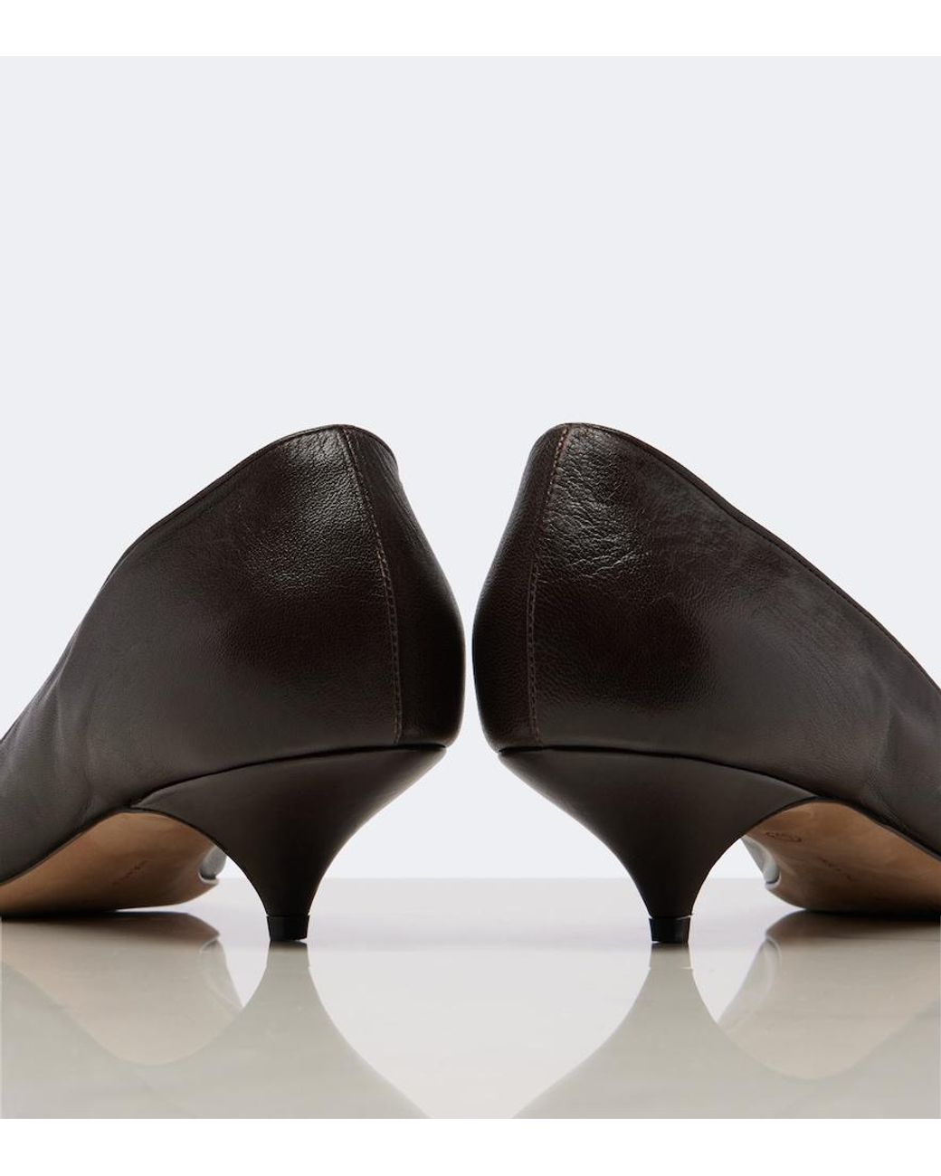 The Row Black Liisa Three Leather Pumps