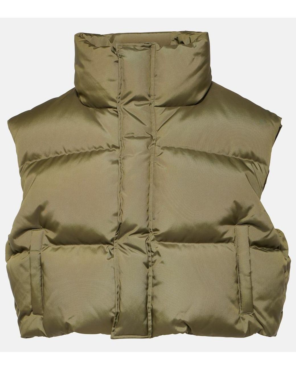 Wardrobe NYC Green Cropped Down Vest