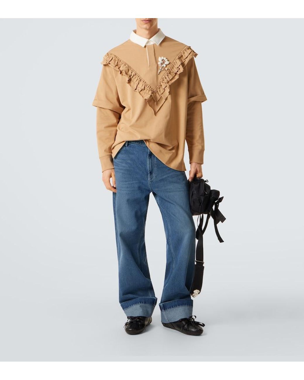 Simone Rocha Blue Crystal-Embellished Straight Jeans for men