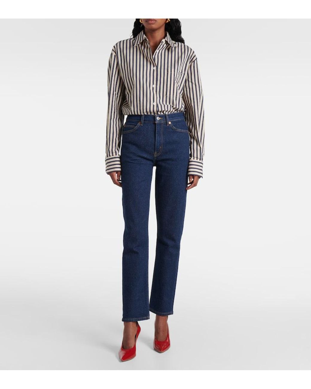 Re/done Blue 70S Straight Jeans
