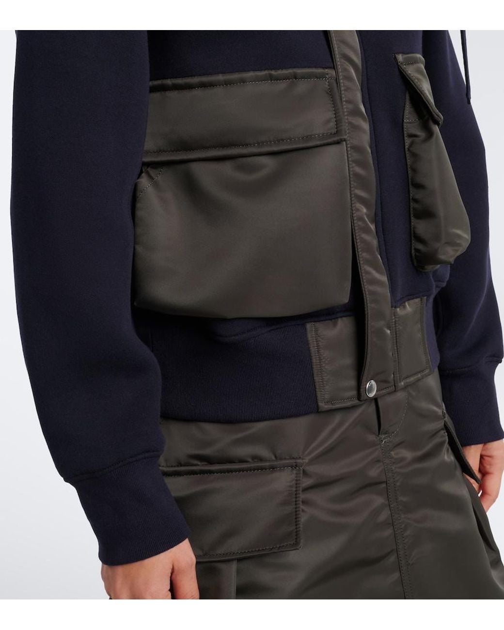 Sacai Black Cotton-Blend Blouson Jacket