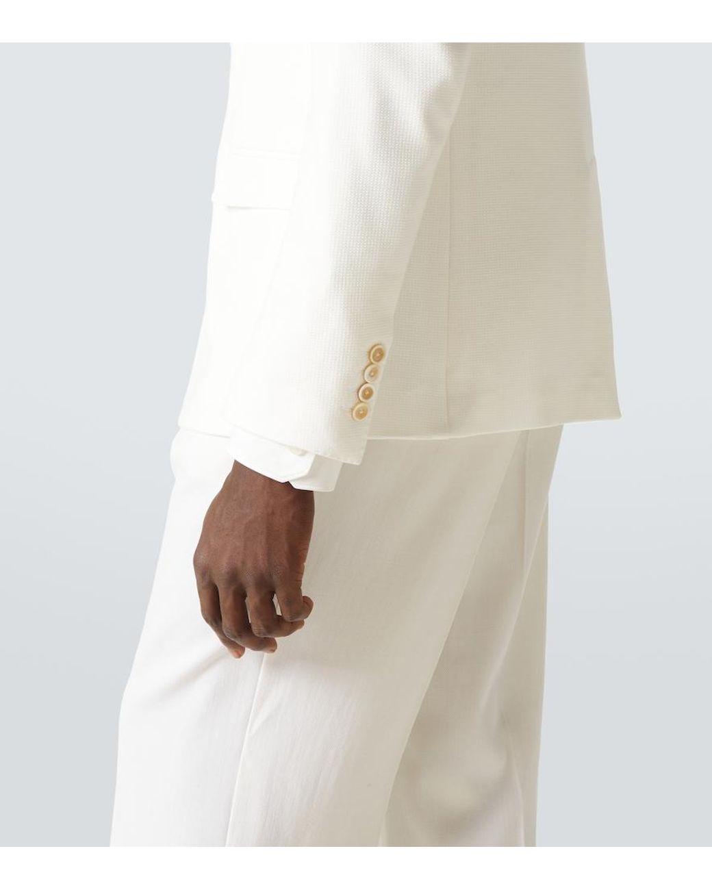 Dolce & Gabbana White Single-Breasted Blazer for men