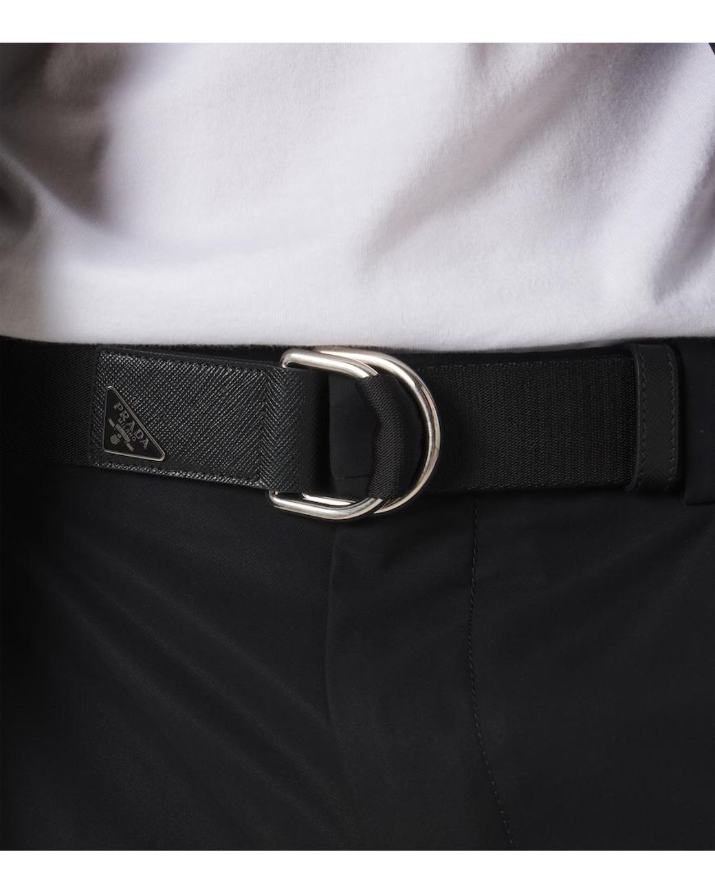 Prada Black Re-Nylon Belt for men